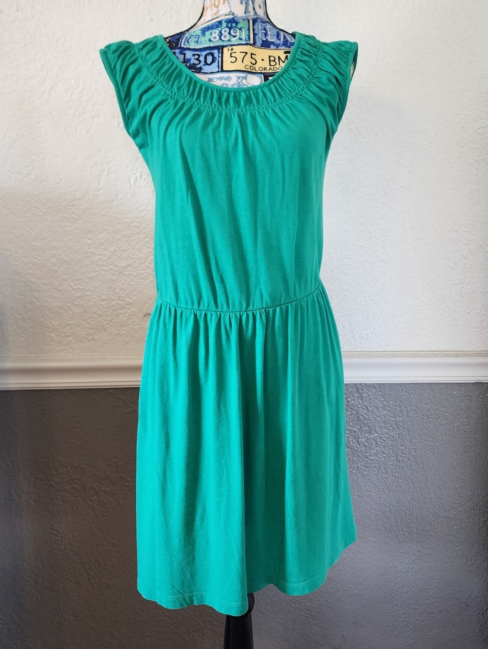 LOFT Gathered-Neck Mini Dress